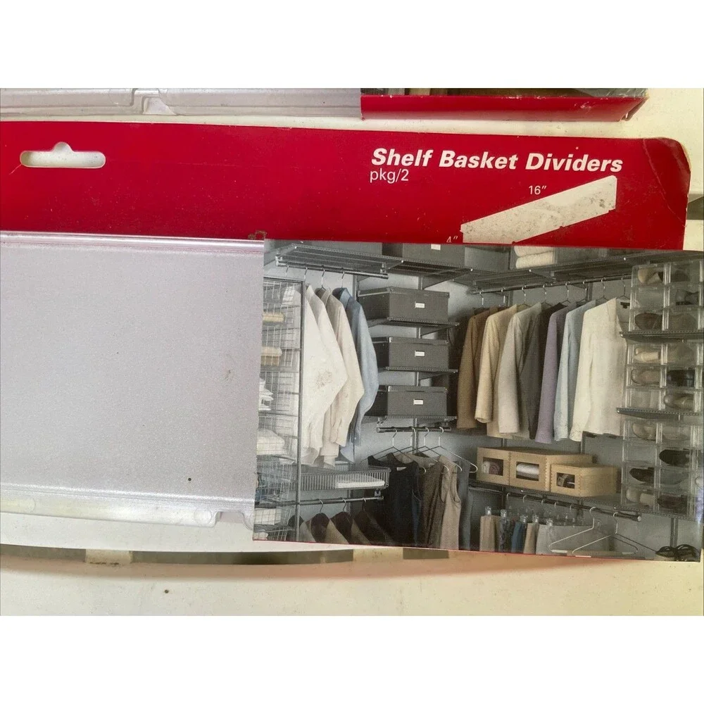 Elfa Wire Shelf Basket Dividers Plastic 16